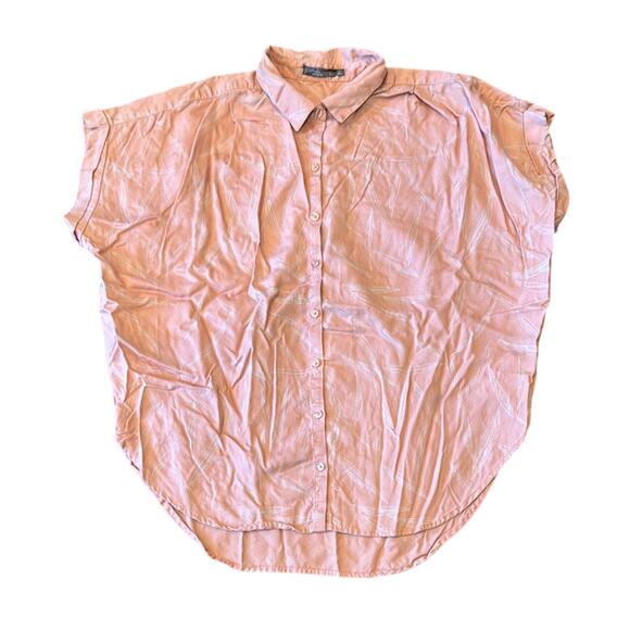 Prana Freemont Woven Button Down Short Sleeve Tencel Shirt Size XL - Picture 2 of 8